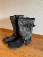 Oxmox Stiefel Schuh Leder Glitzer schwarz/silber Gr. 38 Rheinland-Pfalz - Pickließem Vorschau