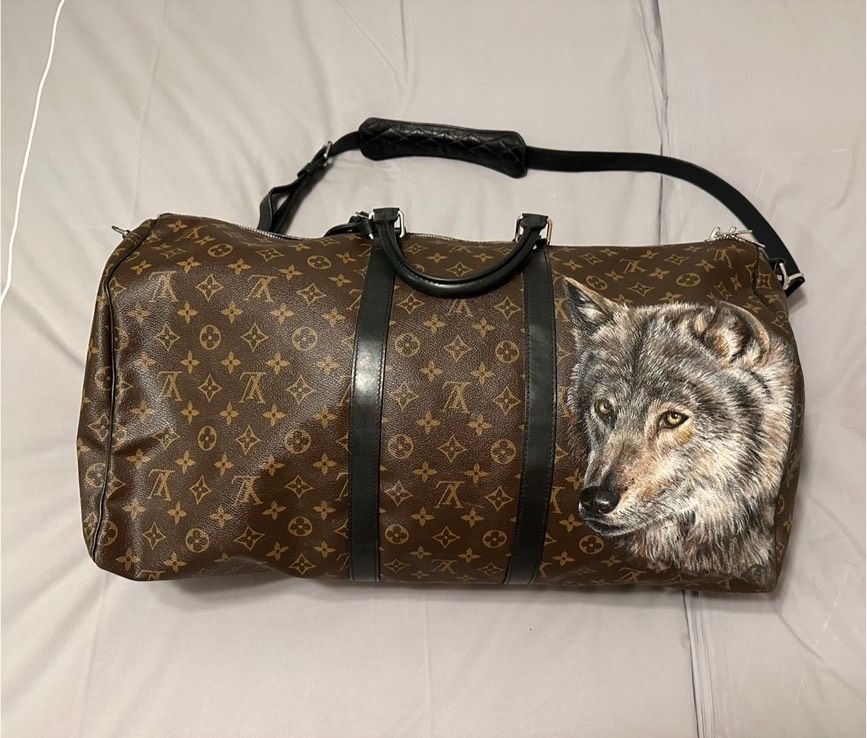 Louis Vuitton Keepall 55,Sonderedition,Weekender,Reisetasche,Wolf in Köln