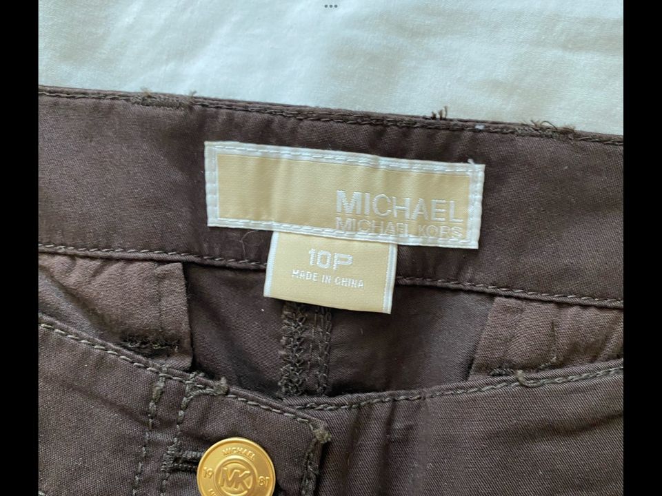 Michael Kors cargo Hose braun Gold emblems Neu gr 10P 40 in Köln