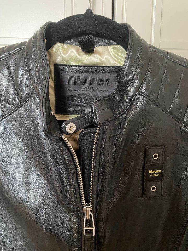 Blauer USA Bikerjacke Lederjacke in Stuttgart