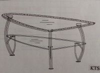 Couchtisch mit Kristallglasplatten 110x43x70cm Baden-Württemberg - Sandhausen Vorschau