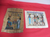 2 Orig. Ägyptische Papyrus Bilder Handcoloriert Pharao Pyramide Bayern - Rain Lech Vorschau
