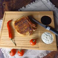 Steak-Servierbrett aus Eichenholz Bayern - Kaufbeuren Vorschau