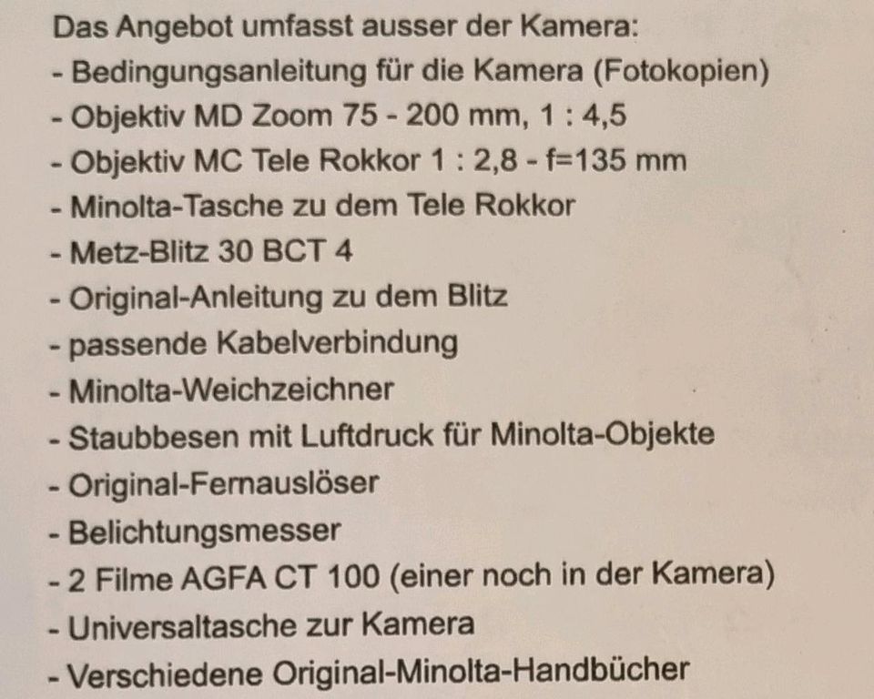 Minolta XE-1 Spiegelreflexkamera, 2 Objektive und viel Zubehör in Troisdorf