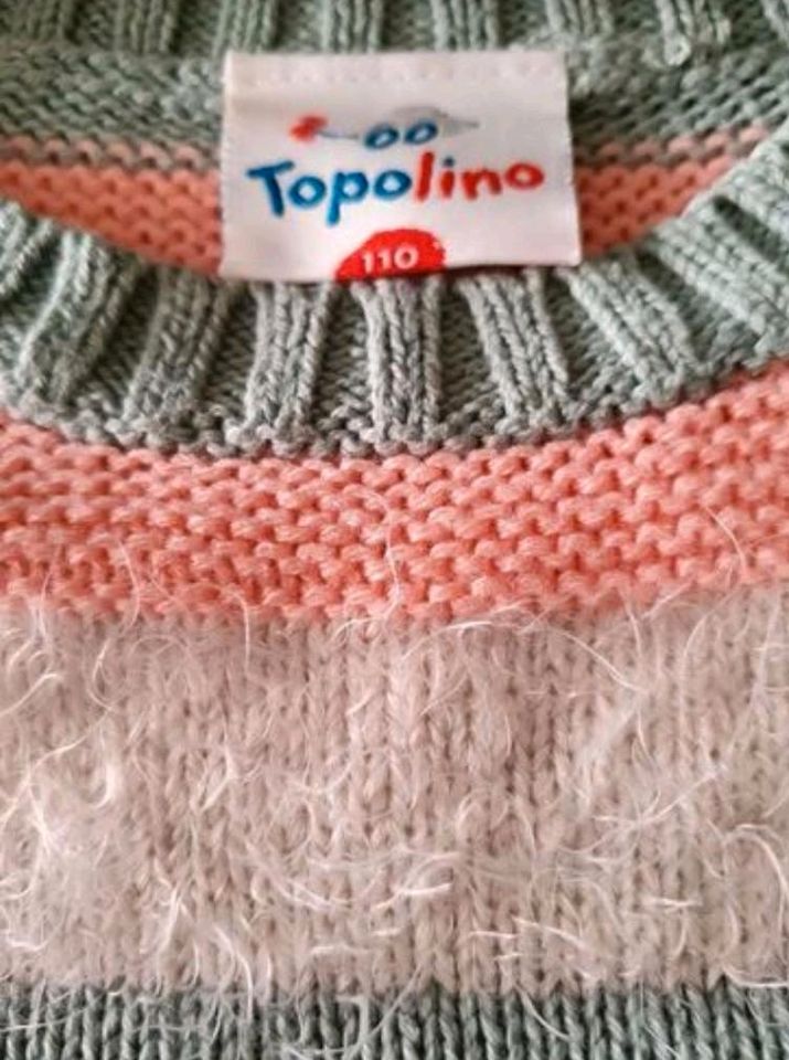 !!! Kuschel-Pullover - 110- schick - rosa-grau-weiß -Topolino !!! in Leipzig