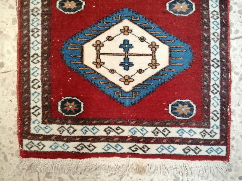 Handgeknüpfte Wolle Teppich Brücke  Rug Carpet 90 x 62 cm in Taunusstein