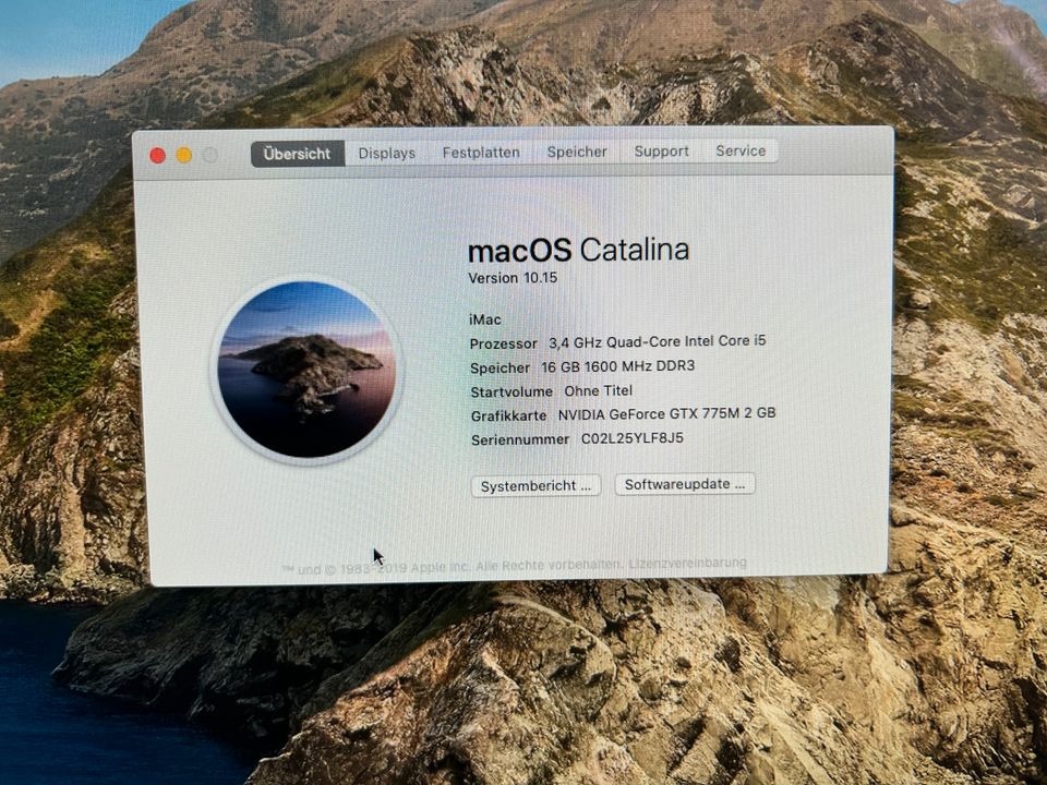 iMac 27“ Late 2013 MacOS Catalina 10.15 in Rehburg