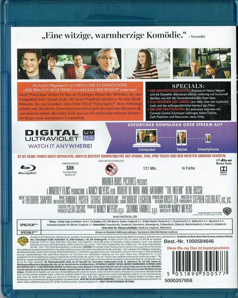 Man Lernt Nie Aus - Robert De Niro, Anne Hathaway - Blu-ray in Hilden