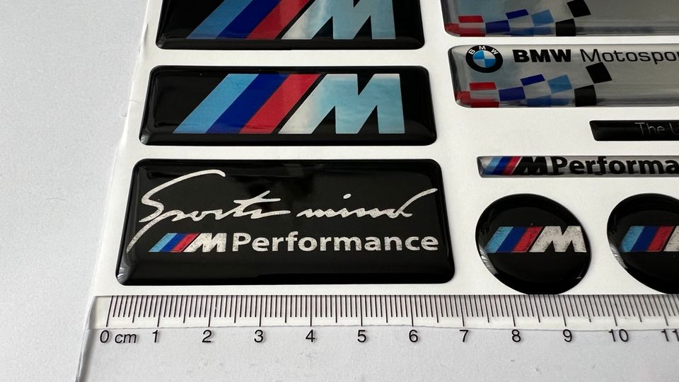 4 Stück BMW M Power Performance 3D gewölbter Aufkleber Aufkleber