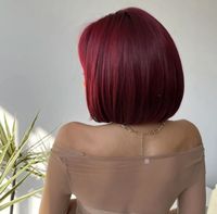 Perücke Damen Hochwertig Wie Echthaar Pony Bordeaux Bob Natürlich Essen - Rüttenscheid Vorschau