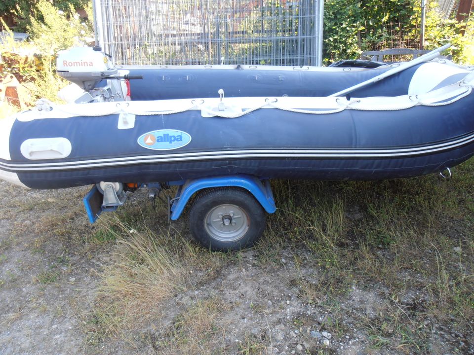 Schlauchboot Allpa Sens 350 mit 4-Takt Motor Honda und Anhänger in Ettenheim