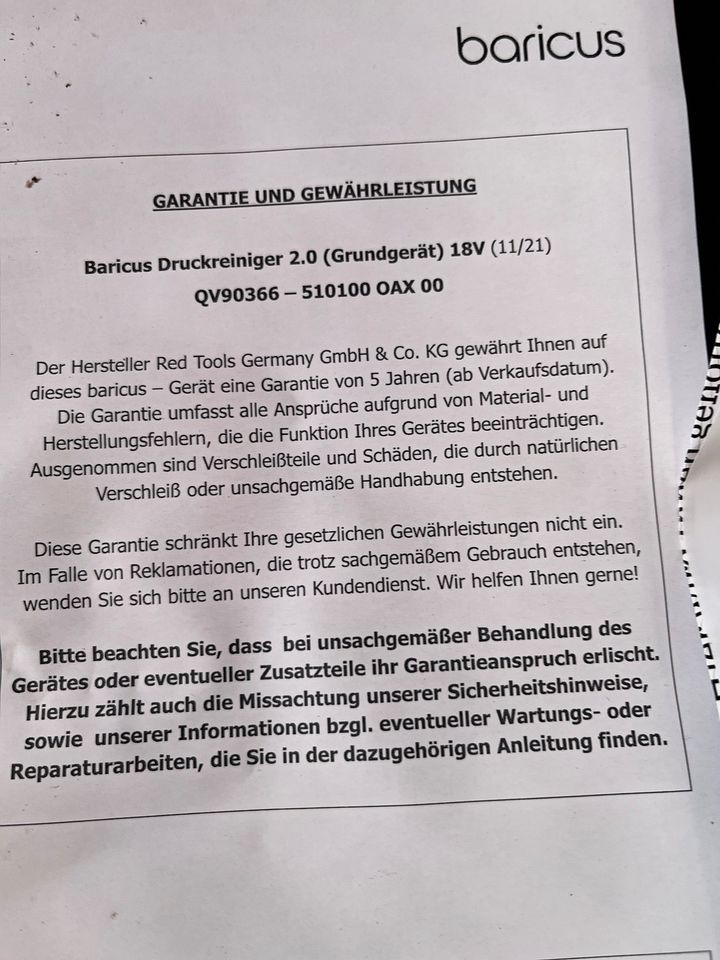 Baricus druckreiniger 2,0 ohne Akku / in Chemnitz