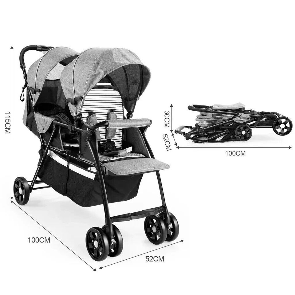 Geschwisterwagen Zwillingswagen Doppel Kinderwagen Baby Buggy in Weilburg