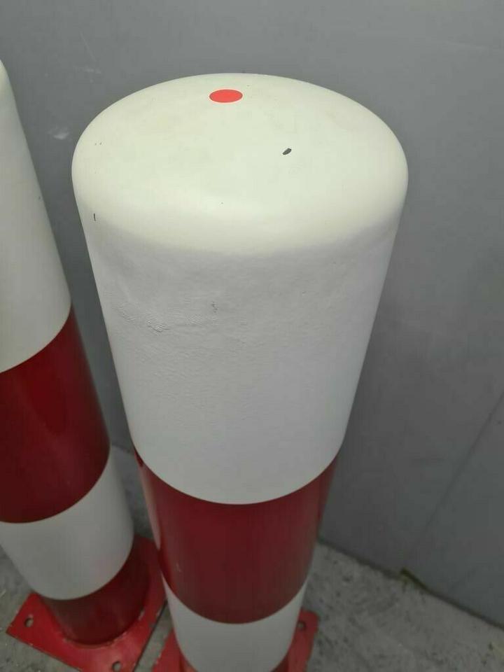 Rammschutzpfosten 120 cm rot/weiß Stahl Ø 21 cm Rammschutzpoller in Borken
