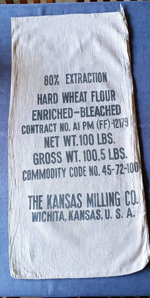 Mehlsack Kansas Milling Co, Wichita, USA, Leinen, Vintage, Deko in Büchenbeuren