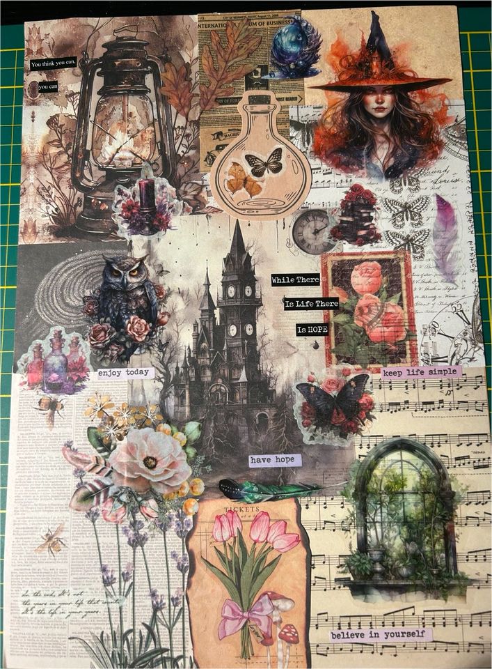 Selbstgemachte Wanddeko (Scrapbooking-Prinzip) in Bruchsal