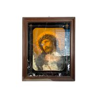 Sehr altes Jesus Heiligen Bild mit Glas Rahmen Shabby Deko 72x58 Saarland - Mandelbachtal Vorschau