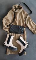 RIEKER Boots Leder creme beige schwarz Profilsohle bequem Gr41 Bayern - Mühldorf a.Inn Vorschau