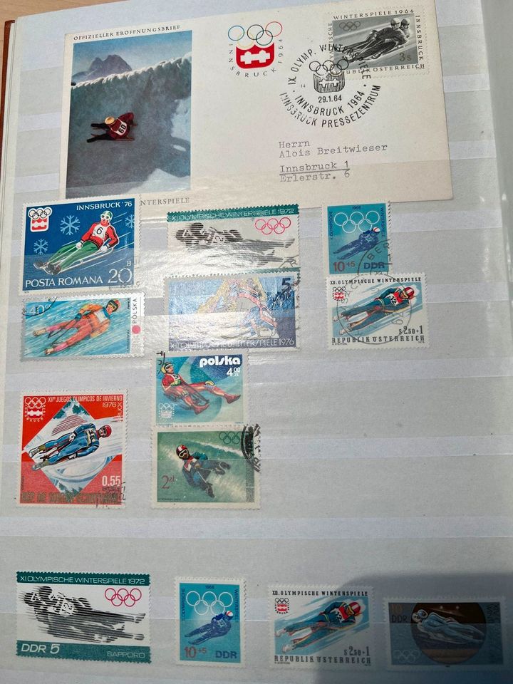 Briefmarken Motiv Sammlung Olympisch Winterspiele in Frankfurt am Main