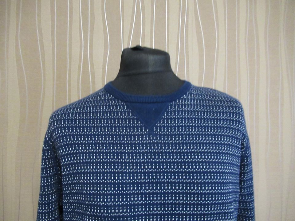 Walbusch Herren Strick Pullover Gr. 54 dunkelblau weiß in Grevenbroich