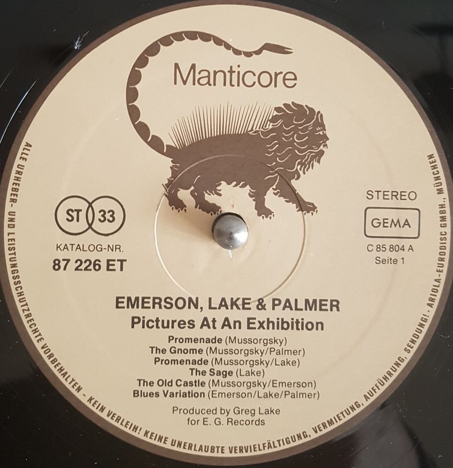Emerson, Lake & Palmer - Pictures at an exhibition Vinyl LP in Hamburg
