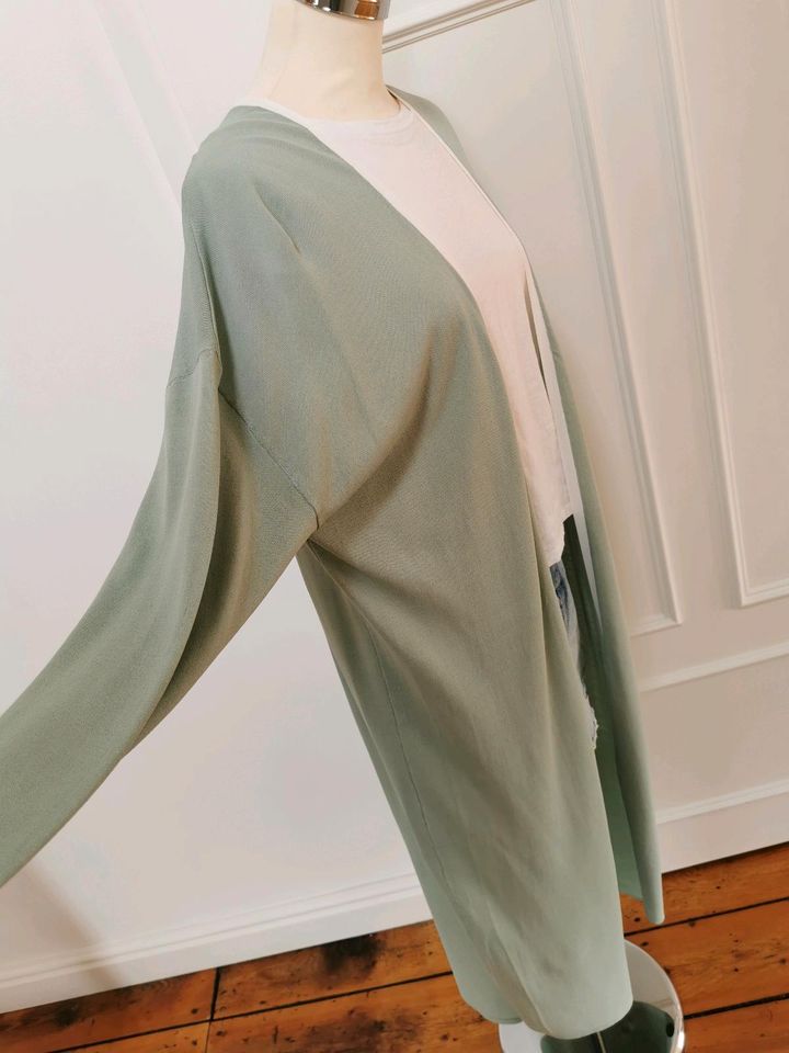 Zara Long Cardigan Mantel S mint grün weiß Strickjacke lang NEU in Oldenburg