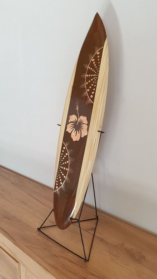 80cm Holz Surfboard Hibiskus Surfbrett Tiki Bar Hawaii Deko BWare in Herzberg/Elster