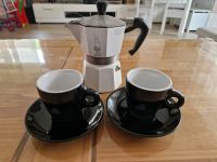Moka, Espresso weiß + Tassen schwarz Espressokocher Baden-Württemberg - Leutenbach Vorschau