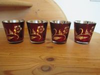 4 Teelichthalter / Gläser z.B. für Adventskranz - rot mit Ilex Nordrhein-Westfalen - Leopoldshöhe Vorschau