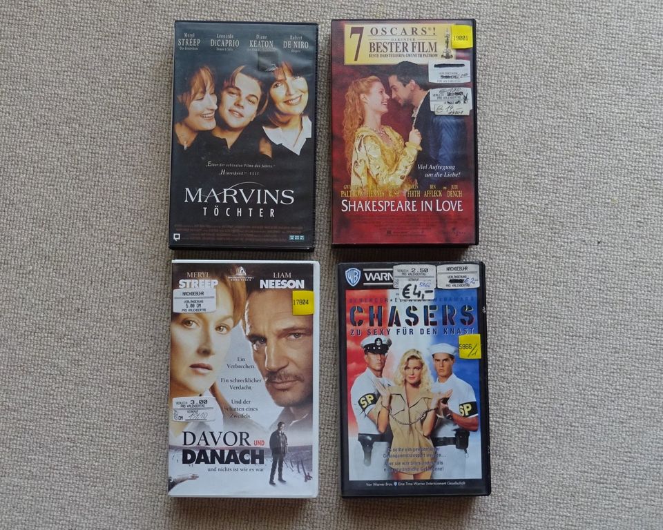 45 VHS-Video-Kassetten mit bekannten Filmen in Reutlingen