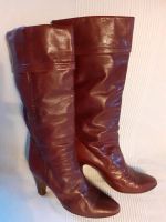 Lederstiefel in bordeauxrot Gr. 37.5 Vintage Boho Nordrhein-Westfalen - Bad Berleburg Vorschau