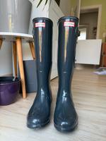 Original Hunter Stiefel Damen Tall Gloss Schwarz/Blau 40/41 Bayern - Veitshöchheim Vorschau