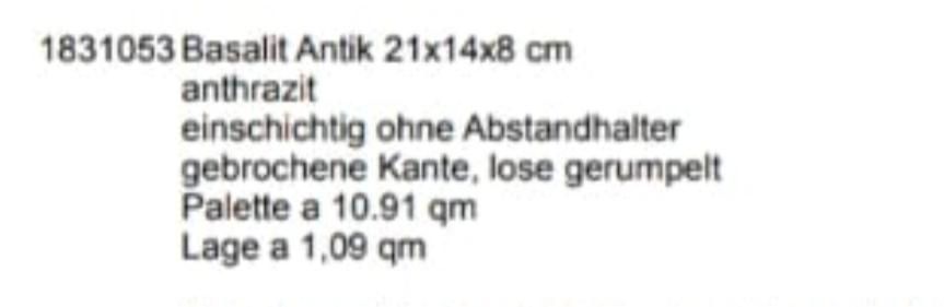 Pflastersteine/ Mähkante Basalit Antik 21*14*8 lose gerumpelt in Kirchlinteln
