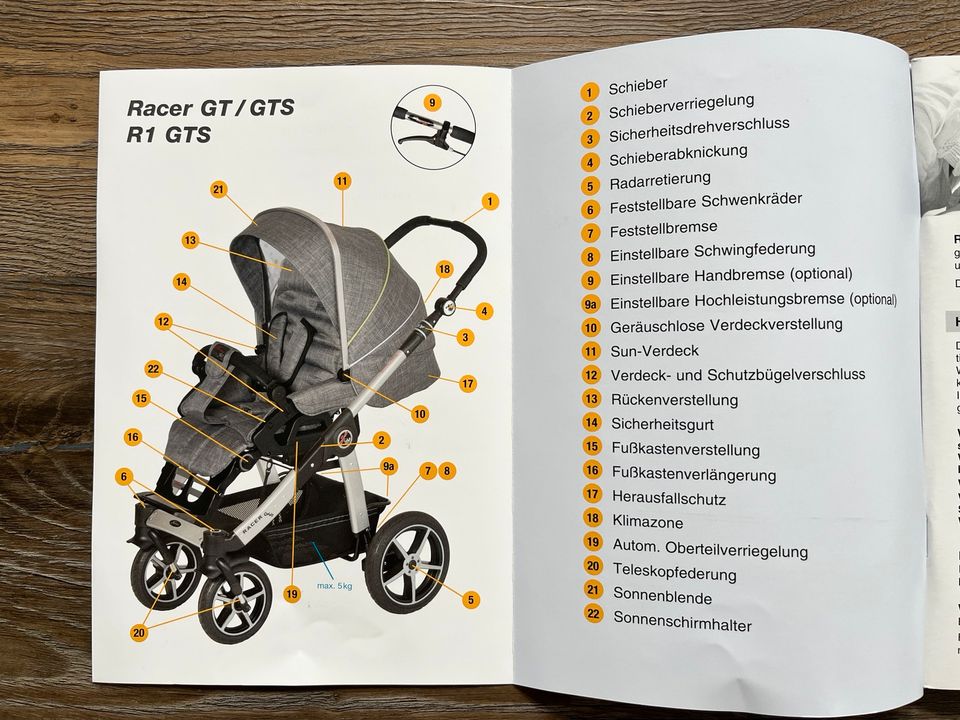 Kombi-Kinderwagen Hartan Racer GTS (inkl. Buggy) im Neuzustand in Burg (Spreewald)