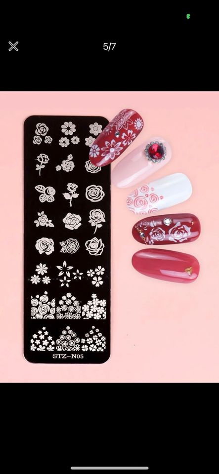 NEU Stempel Stamping Nailart Blumen Nageldesign Floral in Liederbach