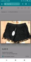 Neue Hotpants / Shorts mit Häkel Spitze schwarz Gr S Baden-Württemberg - Mannheim Vorschau