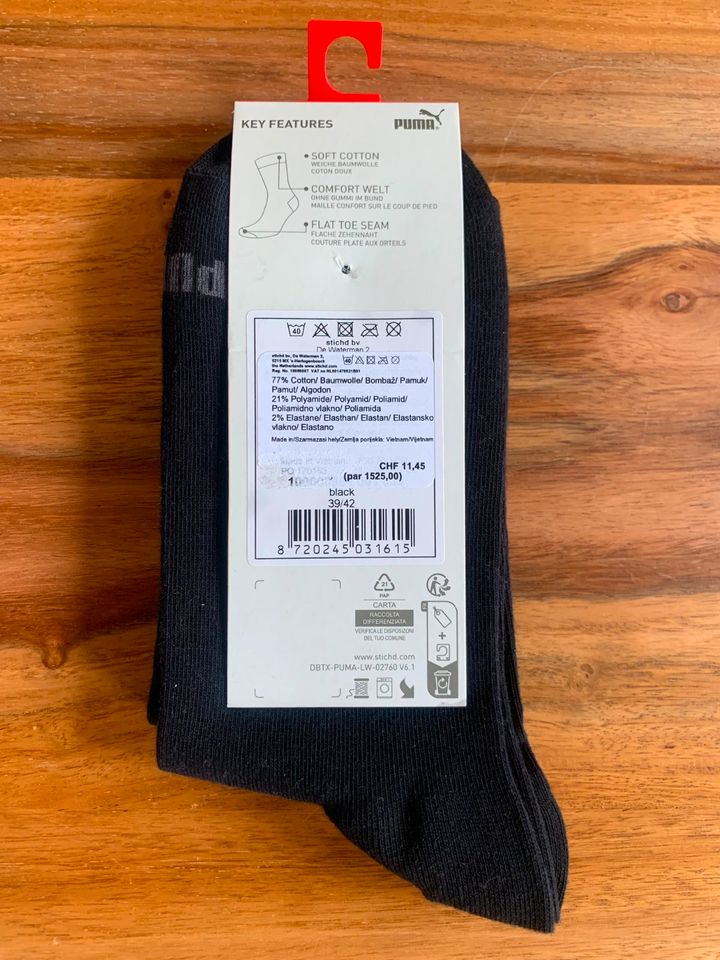 ♥️‼️2 Paar Puma Socken Herren Größe 39-42 Classic OVP schwarz neu in Amberg