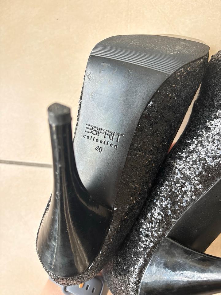 Esprit Collection Party High Heels Glitzer Gr. 40 schwarz in Hürth