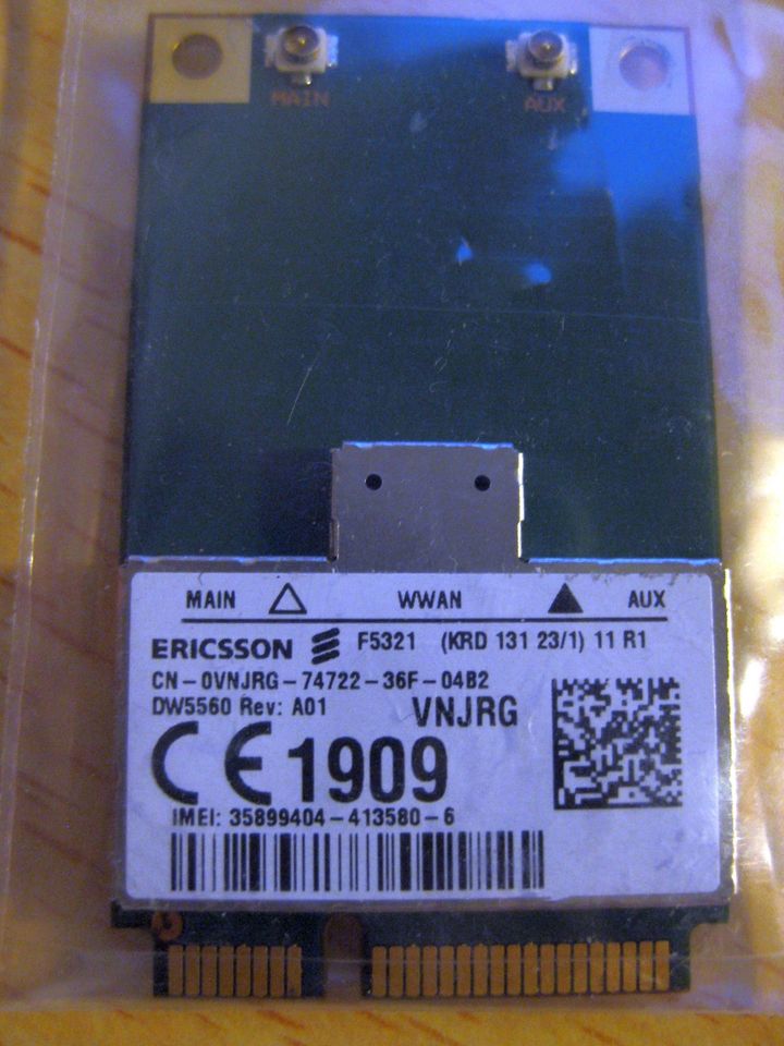 UMTS LTE WWAN Karten miniPCIe DW5550 5560 5570 f. Dell Notebooks in Treuen