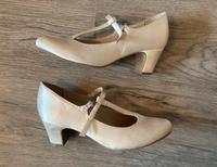 Riemchen - Pumps Satin Creme / Champagner Größe 38 Hessen - Bürstadt Vorschau