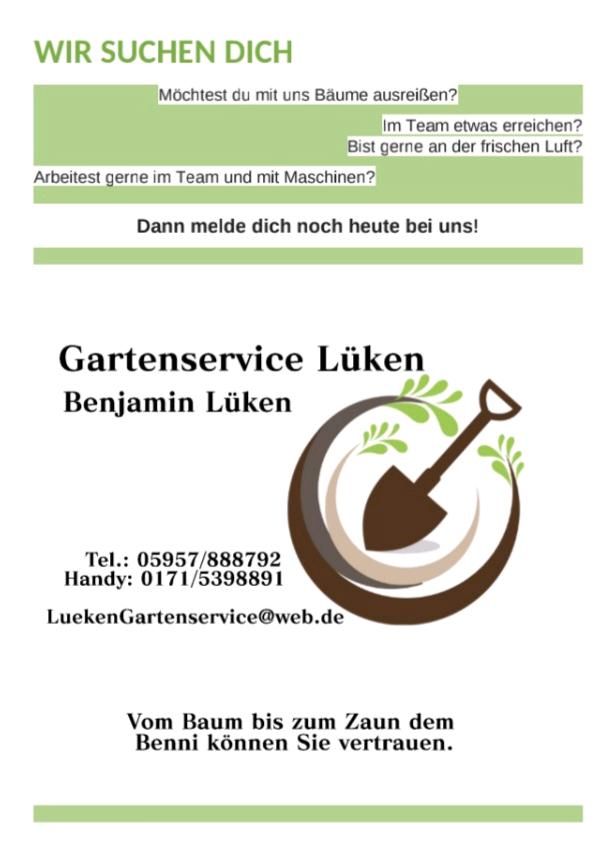 Gartenlandschaftsbauer/Helfer in Lindern (Oldenburg)