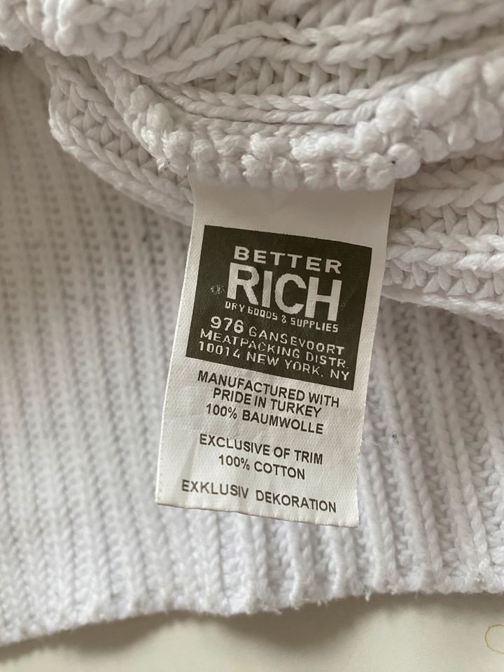 weißer Better Rich Strickpullover mit V-Ausschnitt Baumwolle in Hamburg