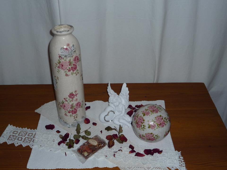 Vintage Shabby Landhaus Deko-Kugel Blüten Muster in Hilgermissen
