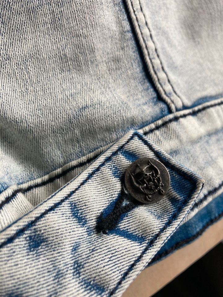 Fanweste Kutte Metal Weste Motörhead L Jeansweste Rocker Patches in Zandt