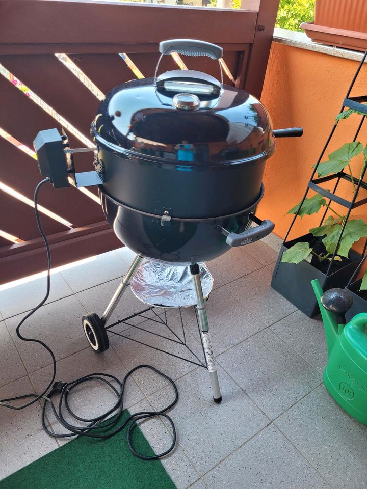 Weber Holzkohlegrill mit elekt. Drehspieß und Anzündkamin in Magdeburg