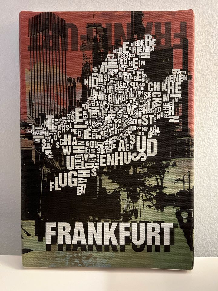 Frankfurt Leinwand Druck Bild Buchstabenorte Stadtteile Deko in Frankfurt am Main