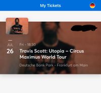 2x Travis Scott: Utopia - Circus Maximus World Tour/ Frankfurt Nordrhein-Westfalen - Leopoldshöhe Vorschau