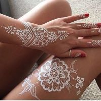 Weiße Henna Schmuck Tattoo Temporäry Body Kette Ring Tattoos Hoch Nordrhein-Westfalen - Wilnsdorf Vorschau