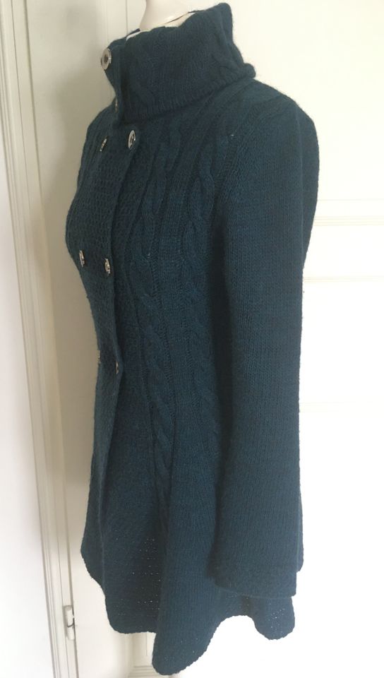 Wolle Mohair Long-Cardigan Strickjacke petrol Größe M 38 in Aachen