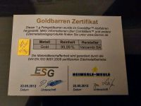 1 Gramm Goldbarren mit Valcambi SA Zertifikat Nordrhein-Westfalen - Hilden Vorschau